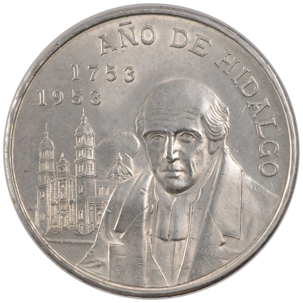 Coin, Mexico, 5 Pesos, 1953, Mexico City, MS(60-62), Silver, KM:468