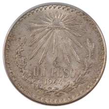Coin, Mexico, Peso, 1944, Mexico City, MS(60-62), Silver, KM:455