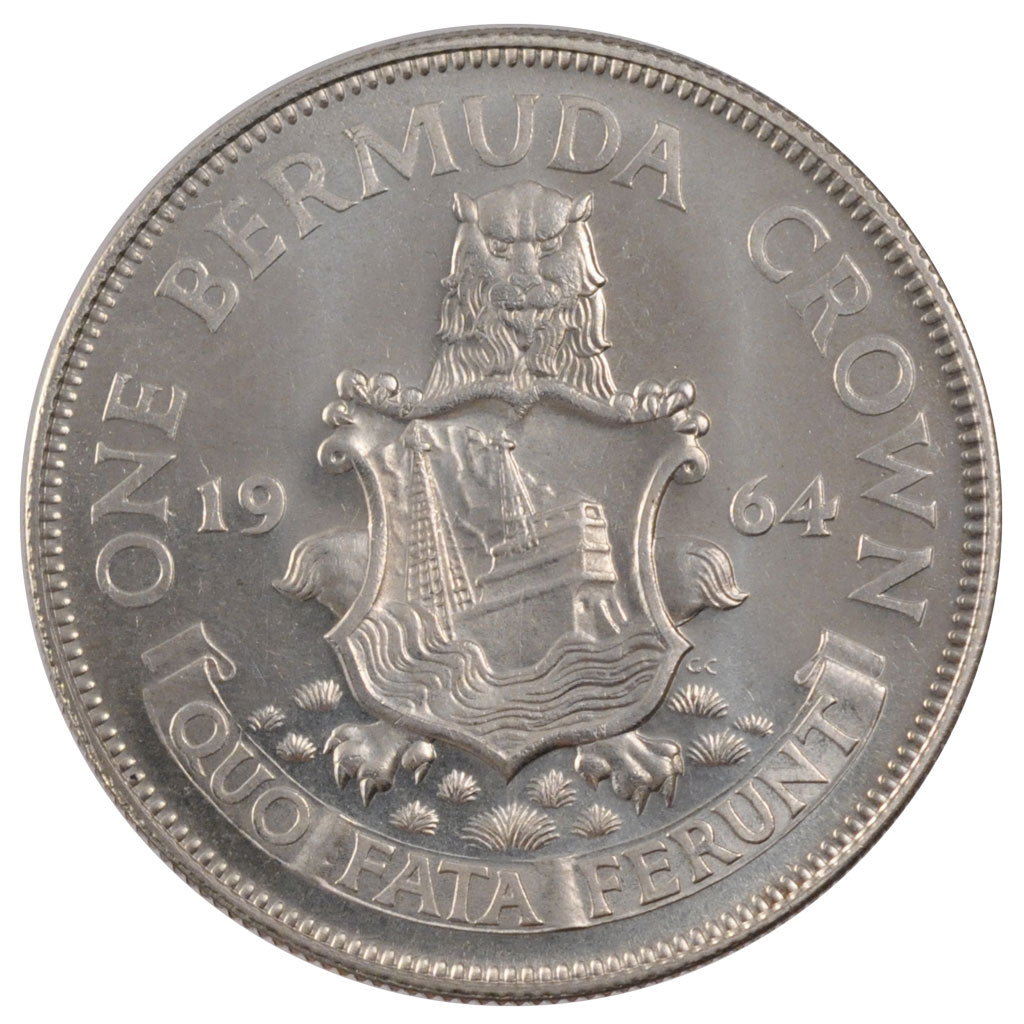 BERMUDA, Crown, 1964, KM #14, MS(60-62), Silver, 36, 22.62