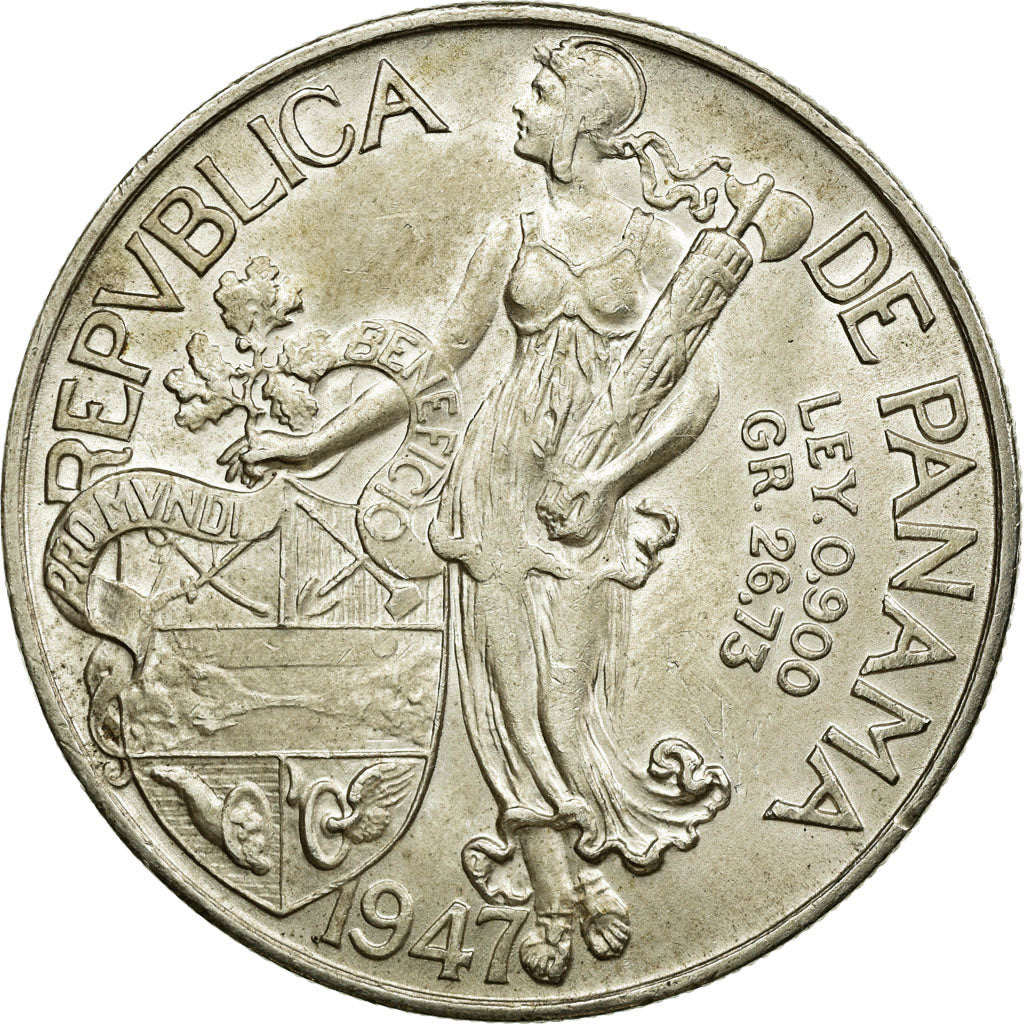 Monnaie, Panama, Balboa, 1947, SUP+, Argent, KM:13