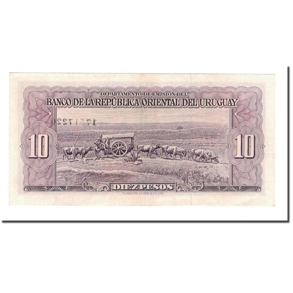 Banknote, Uruguay, 10 Pesos, 1939-1966, 1939-01-02, KM:37c, UNC(65-70)