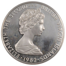 BRITISH VIRGIN ISLANDS, Dollar, 1982, Franklin Mint, KM #6a, MS(65-70), Silver,.