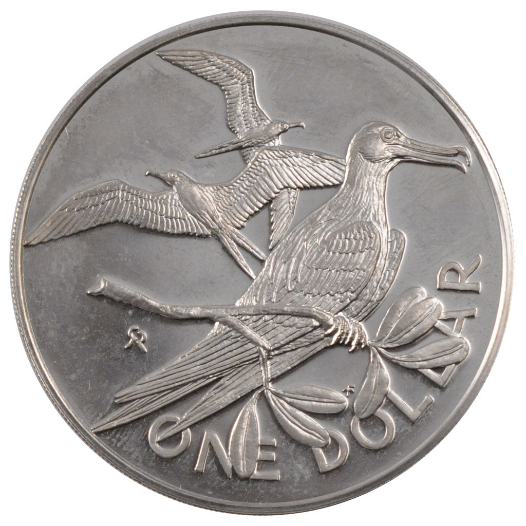 BRITISH VIRGIN ISLANDS, Dollar, 1982, Franklin Mint, KM #6a, MS(65-70), Silver,.
