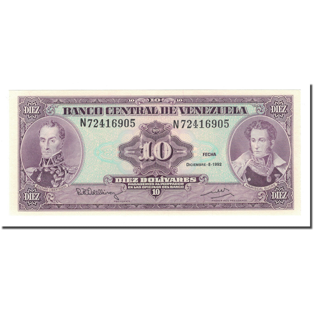 Banknote, Venezuela, 10 Bolívares, 1981, 1981-10-06, KM:61c, UNC(65-70)