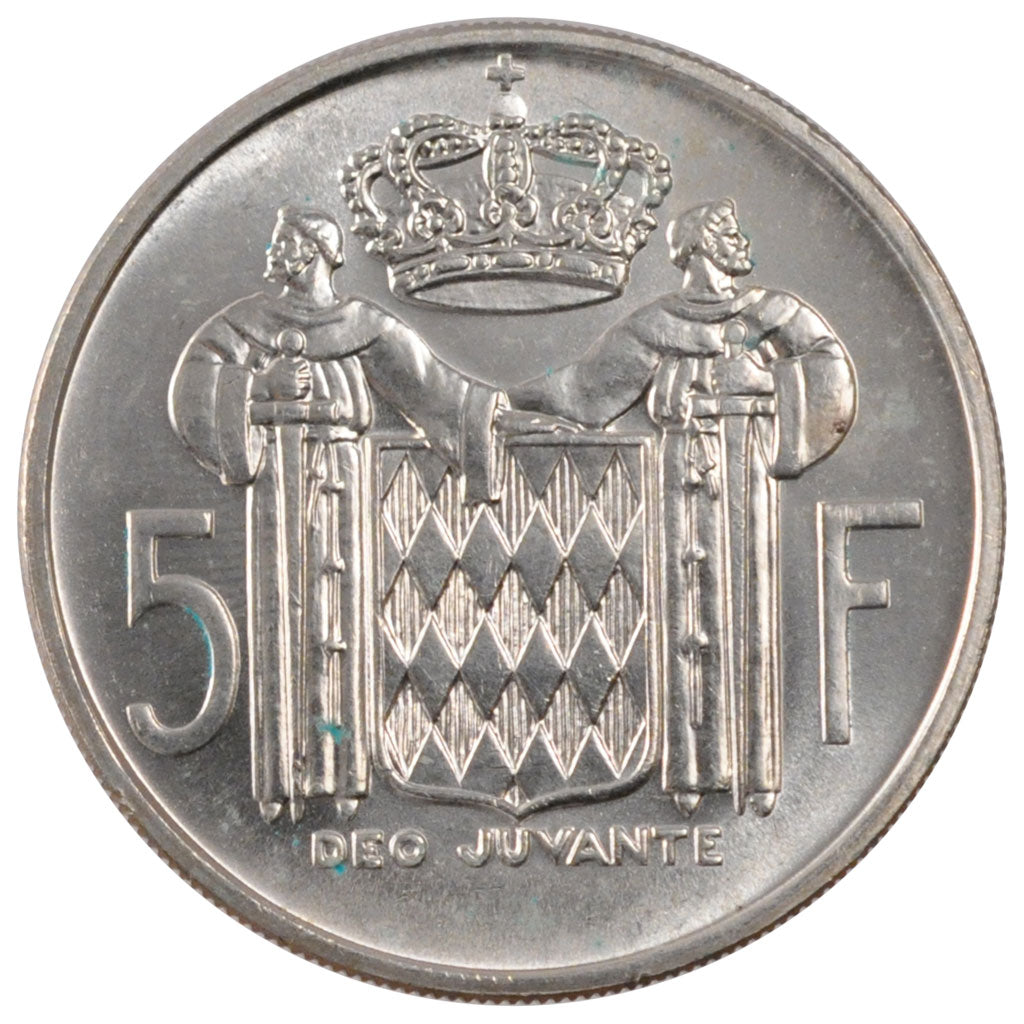 MONACO, 5 Francs, 1966, KM #141, MS(60-62), Silver, Gadoury #152, 12.00