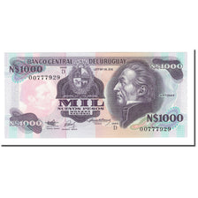 Banknote, Uruguay, 1000 Nuevos Pesos, 1991-1992, 1992, KM:64b, UNC(65-70)