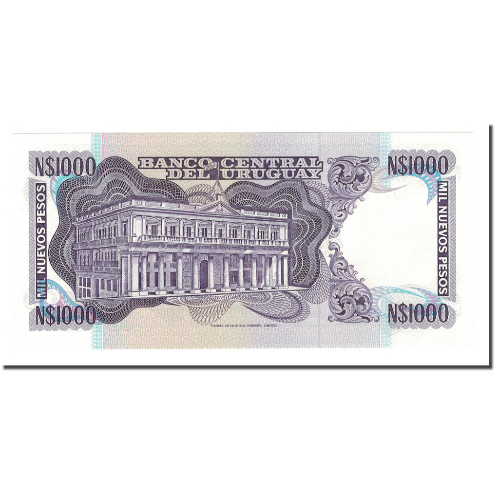 Banknote, Uruguay, 1000 Nuevos Pesos, 1991-1992, 1992, KM:64b, UNC(65-70)