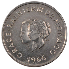 Monaco, 10 Francs, 1966, MS(60-62), Silver, Gadoury #154, 25.00