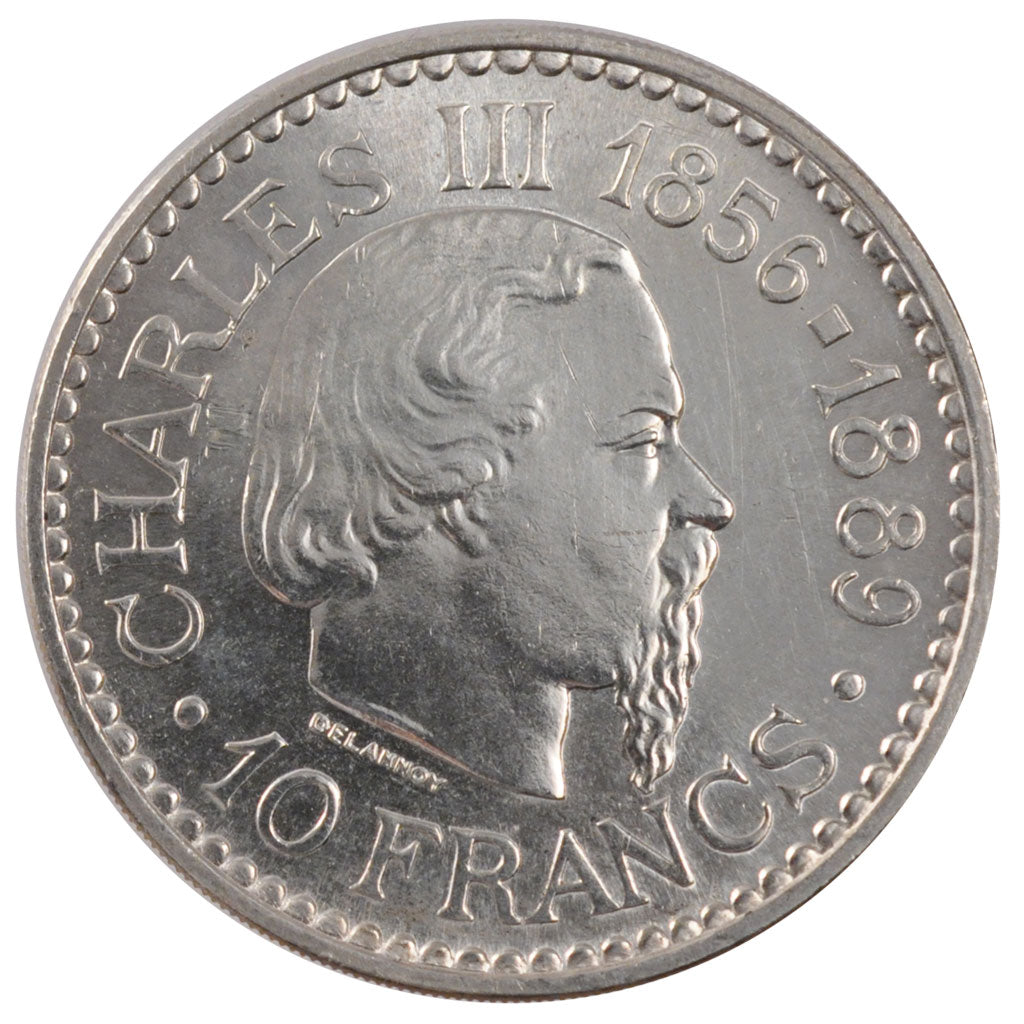 MONACO, 10 Francs, 1966, KM #146, MS(60-62), Silver, 37, Gadoury #155, 25.00