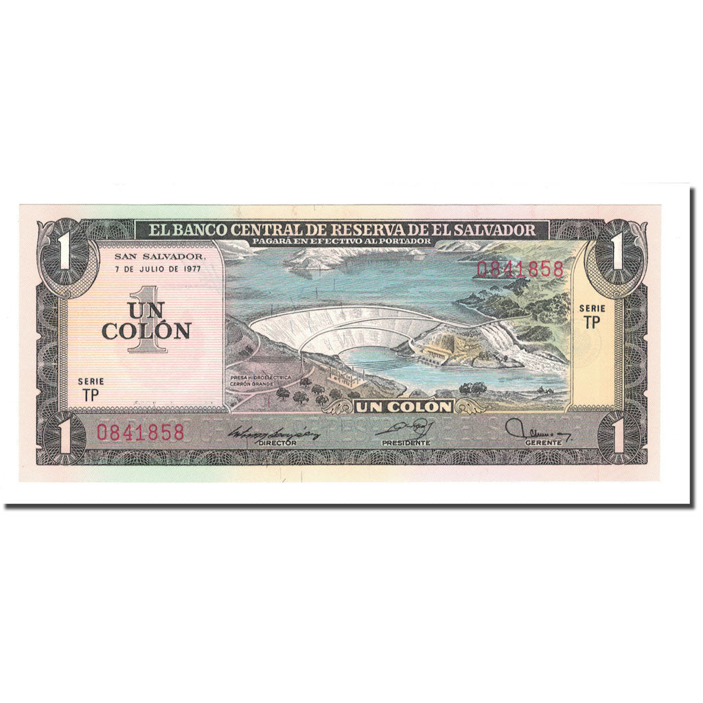Banknote, El Salvador, 1 Colon, 1977-1980, 1977-07-07, KM:125a, UNC(65-70)