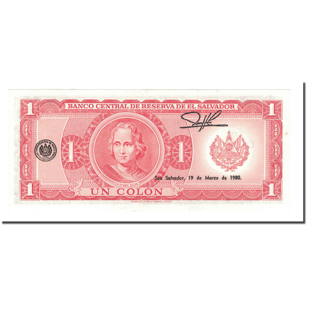 Billet, El Salvador, 1 Colon, 1977-1980, 1977-07-07, KM:125a, NEUF