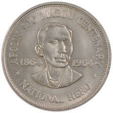 Moneda, Filipinas, Peso, 1964, EBC+, Plata, KM:194