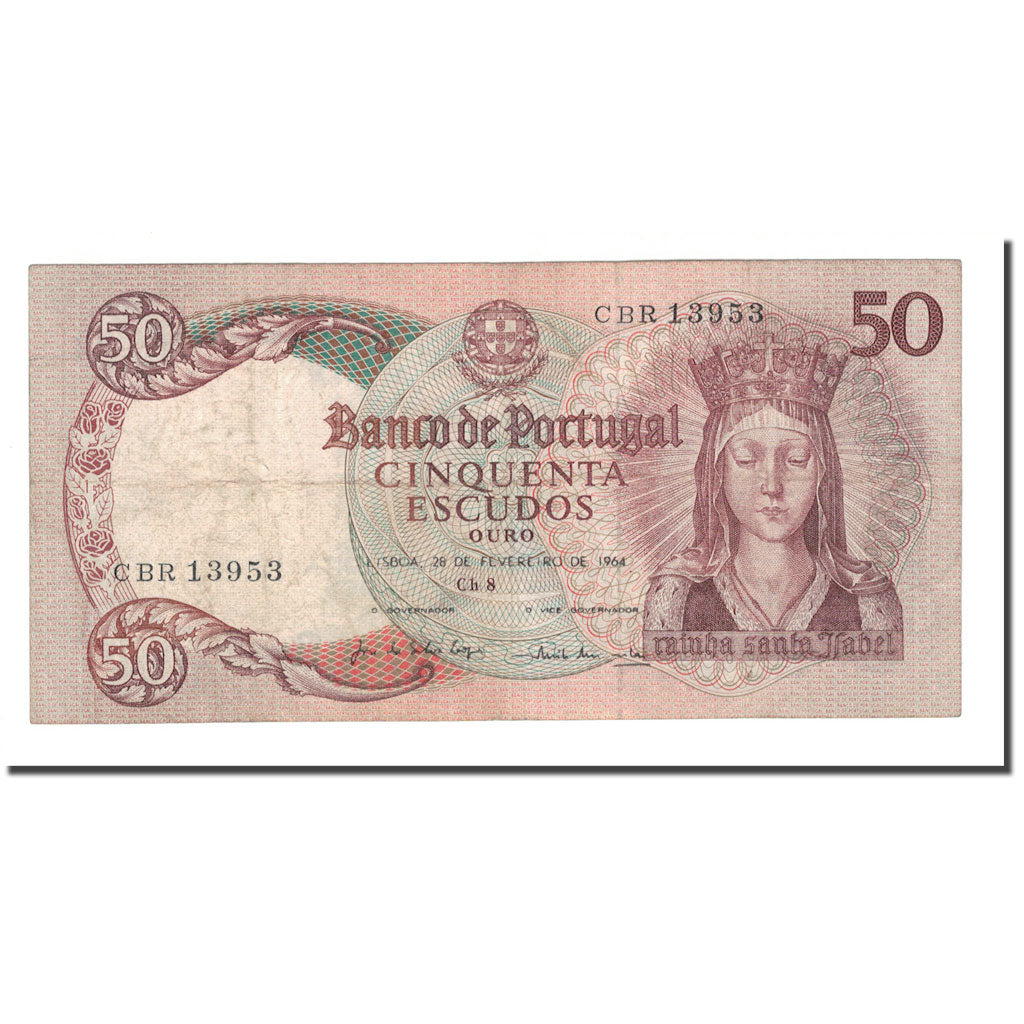 Banknote, Portugal, 50 Escudos, 1964, 1964-02-28, KM:168, EF(40-45)