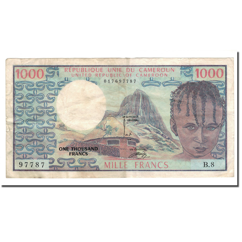 Banknote, Cameroon, 1000 Francs, 1974, KM:16a, EF(40-45)