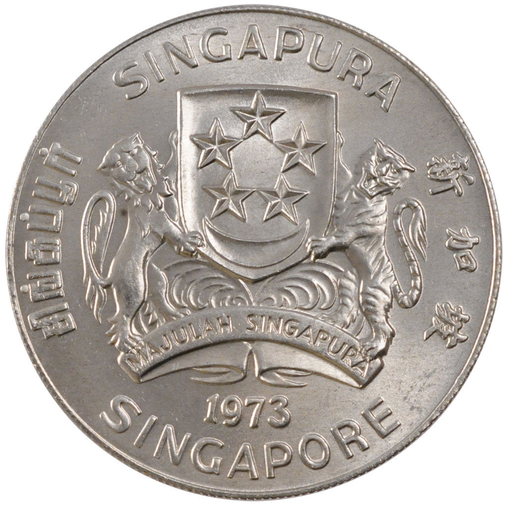 Coin, Singapore, 10 Dollars, 1973, Singapore, MS(60-62), Silver, KM:9.2
