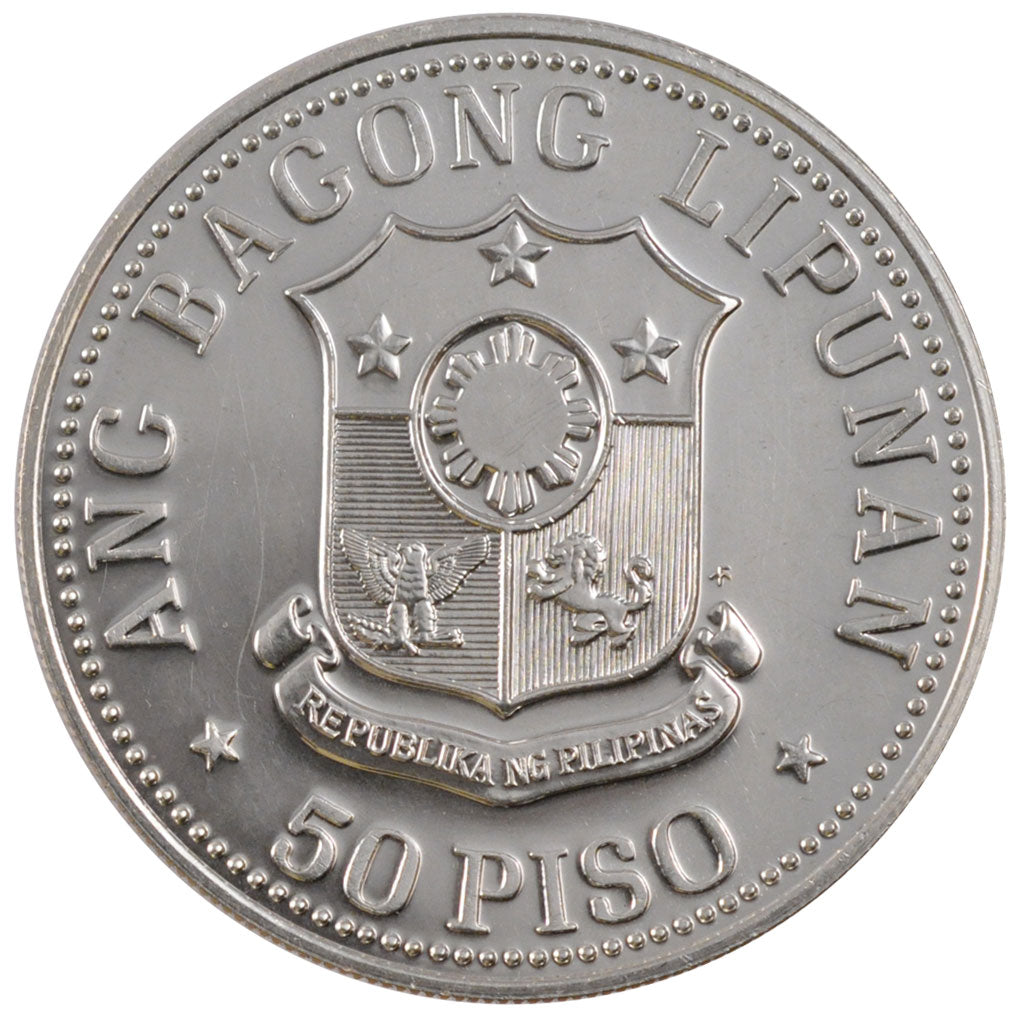 Filippine, 50 Piso, 1977, SPL, Argento, KM:218