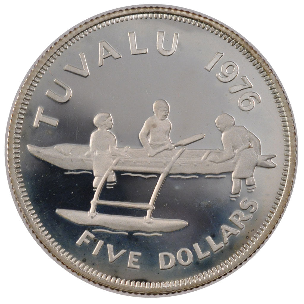 Tuvalu, Elizabeth II, 5 Dollars, 1976, FDC, Argento, KM:8