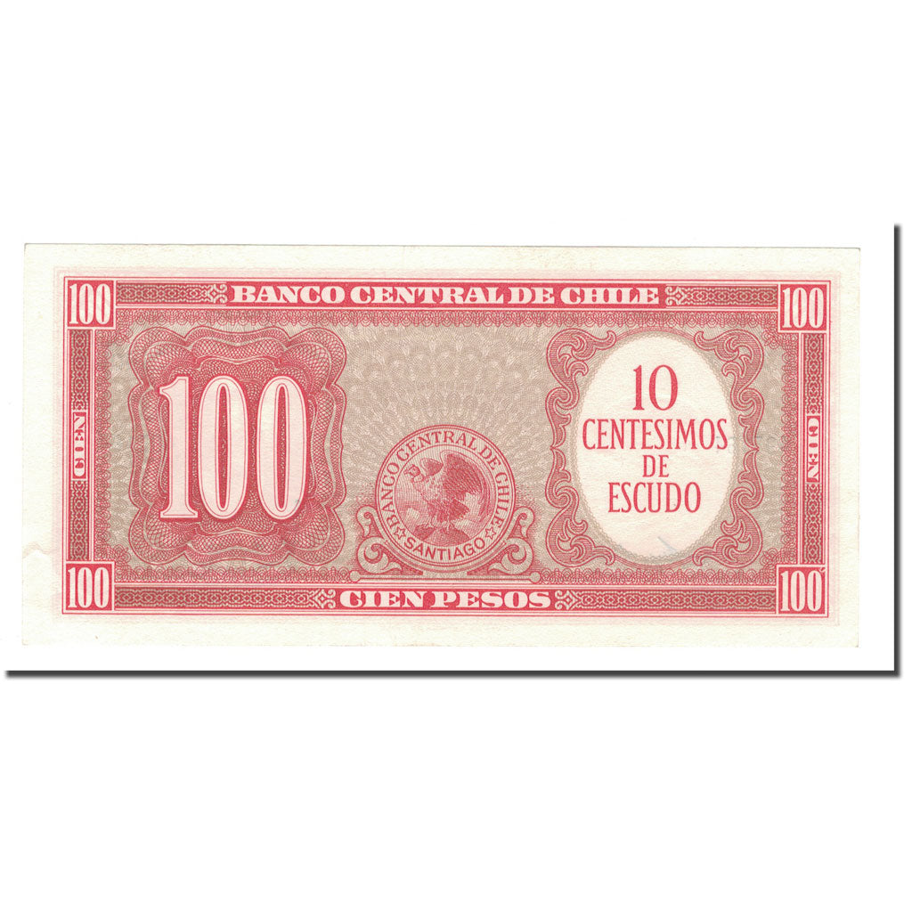 Banknote, Chile, 10 Centesimos on 100 Pesos, 1960, KM:127a, UNC(65-70)