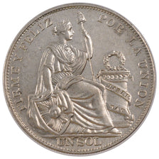 Peru, 1 Sol, 1934, Lima, KM #218.2, AU(55-58), Silver, 37, 25.00