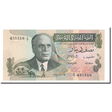 Banknote, Tunisia, 1/2 Dinar, 1973, 1973-10-15, KM:69a, UNC(65-70)