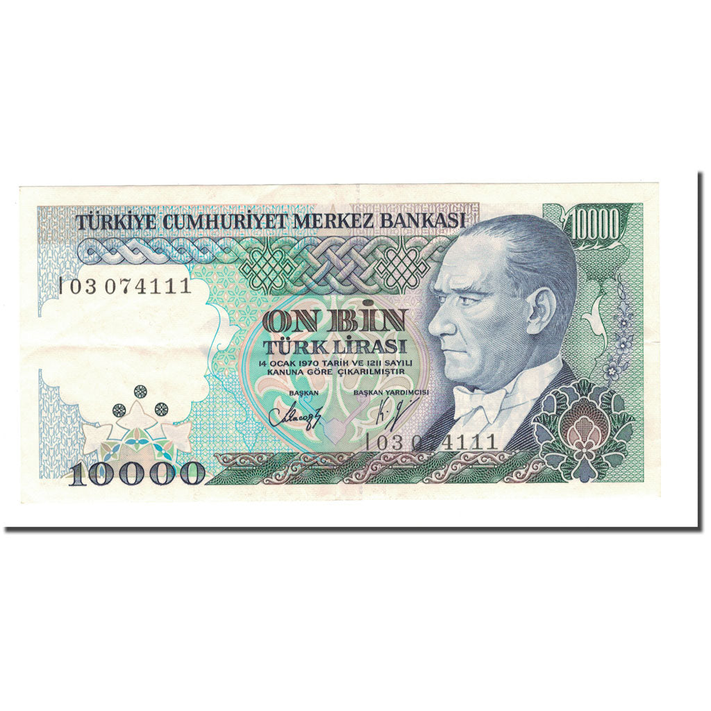 Banknote, Turkey, 10,000 Lira, L.1970 (1989), KM:200, AU(55-58)