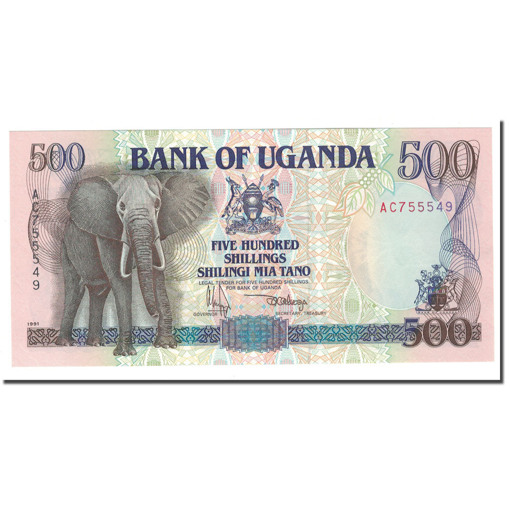 Banknote, Uganda, 500 Shillings, 1991, KM:33a, UNC(65-70)