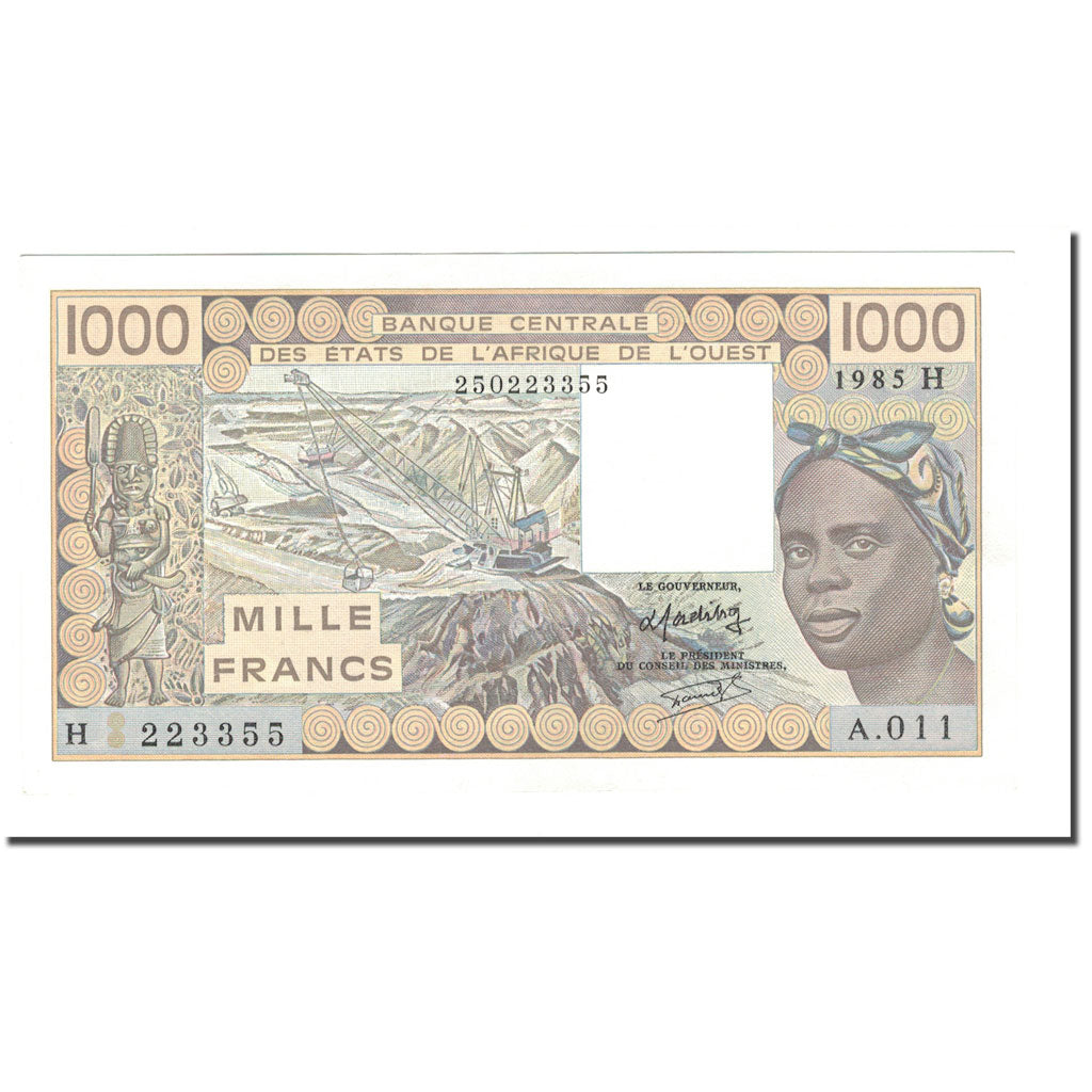 Banknote, West African States, 1000 Francs, 1981-1990, 1985, KM:607Hf
