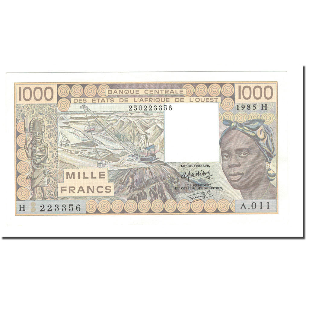 Banknote, West African States, 1000 Francs, 1981-1990, 1985, KM:607Hf
