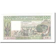 Banknote, West African States, 500 Francs, 1981, KM:106Ac, UNC(65-70)
