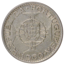 MOZAMBIQUE, 20 Escudos, 1960, KM #80, MS(60-62), Silver, 10.00