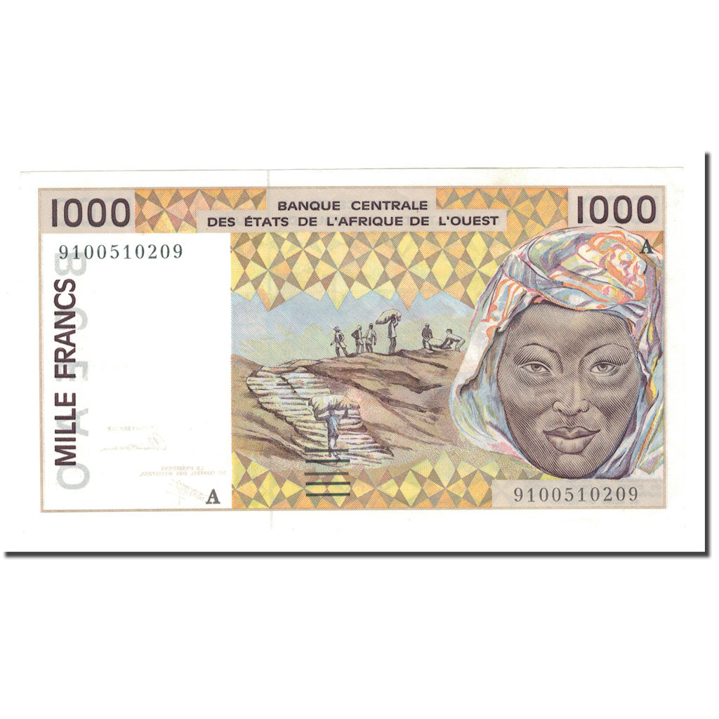Banknote, West African States, 1000 Francs, 1991, KM:111Aa, UNC(65-70)