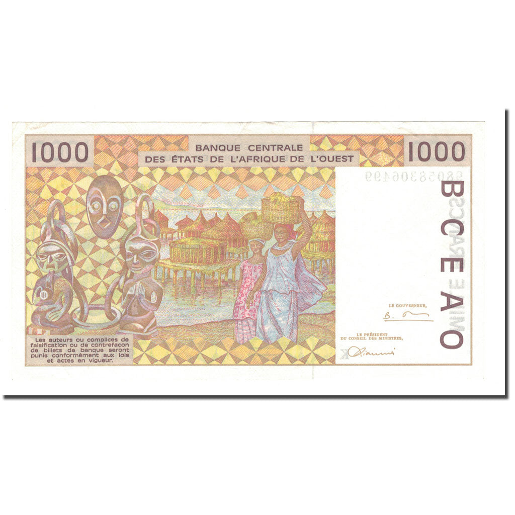 Biljet, West Afrikaanse Staten, 1000 Francs, 1998, KM:711Kh, SUP