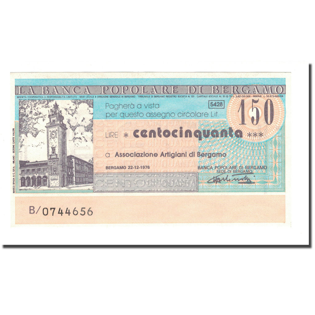 Banknote, Italy, 150 Lire, 1976, 1976-12-22, UNC(65-70)