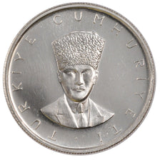 TURKEY, 25 Lira, 1970, KM #897, MS(60-62), Silver, 14.60