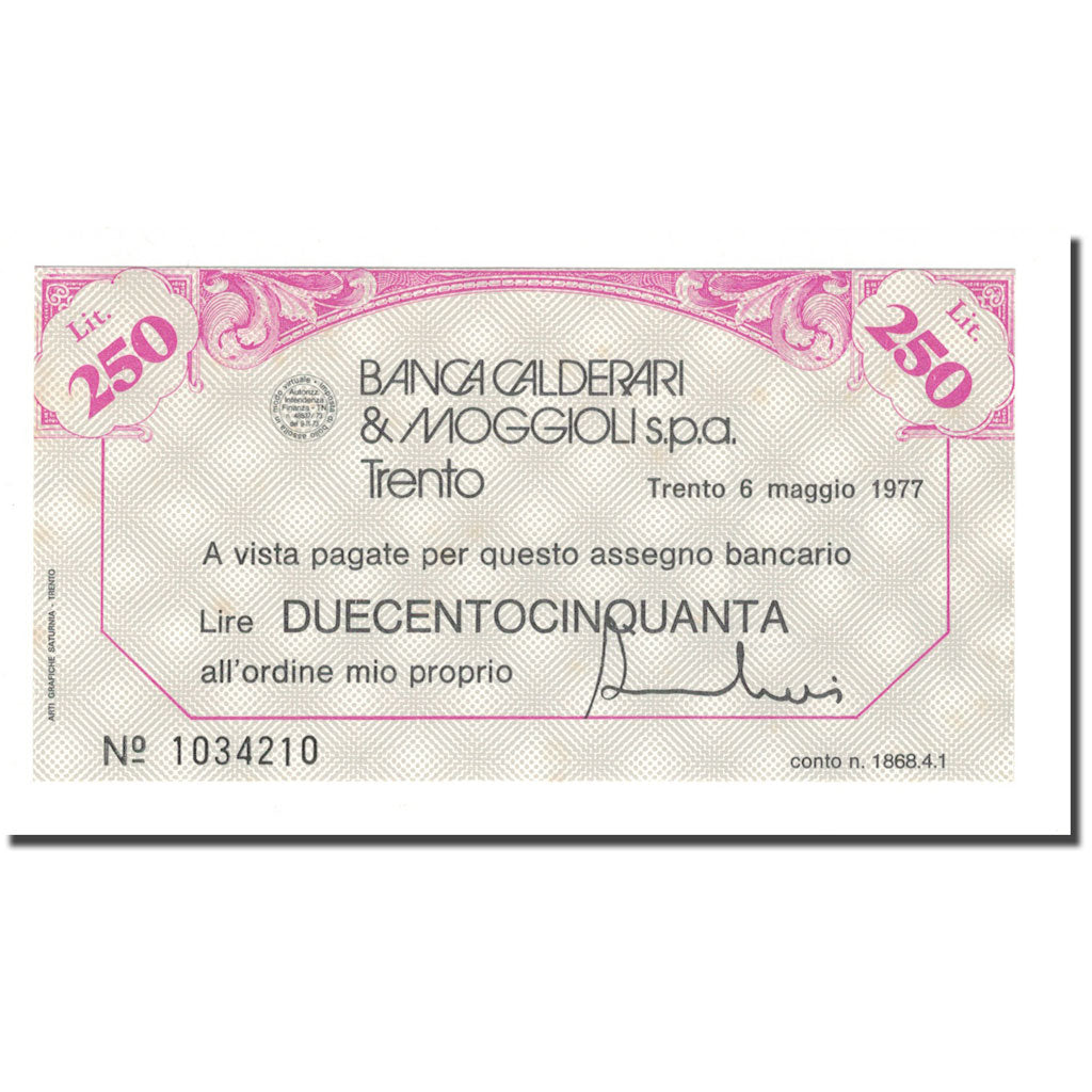 Banknote, Italy, 250 Lire, 1977, 1977-05-06, UNC(64)