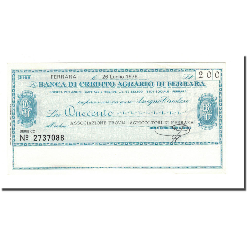 Billete, 200 Lire, 1976, Italia, 1976-07-26, UNC