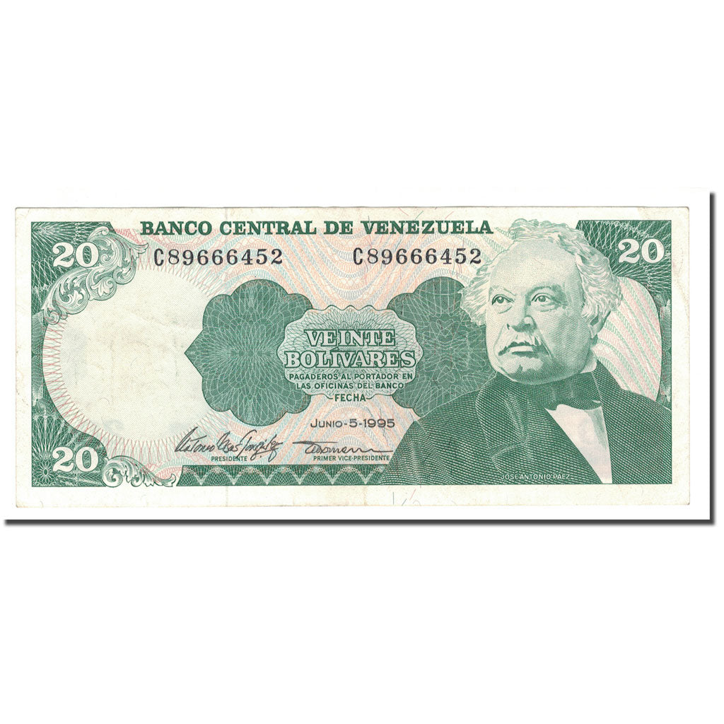 Banknote, Venezuela, 20 Bolivares, 1995, 1995-06-05, KM:63e, UNC(63)