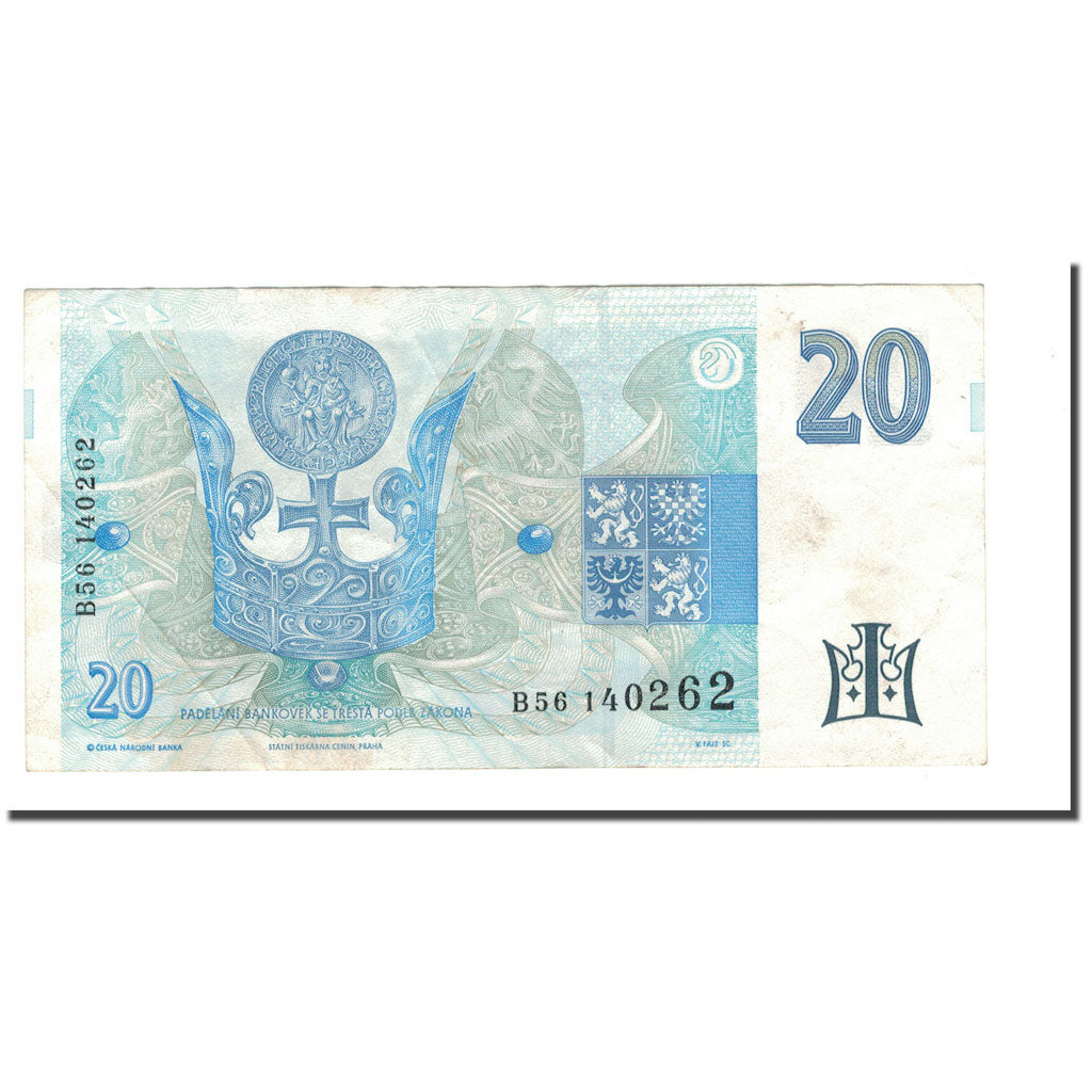 Banknote, Czech Republic, 20 Korun, 1994, KM:10b, EF(40-45)