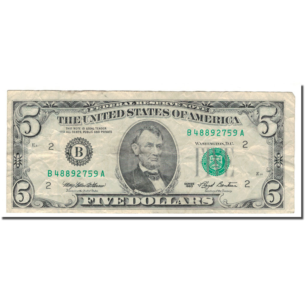 Banknote, United States, Five Dollars, 1993, KM:4025, VF(20-25)