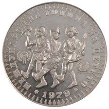 BULGARIA, 10 Leva, 1979, KM #104, MS(65-70), Silver, 23.32