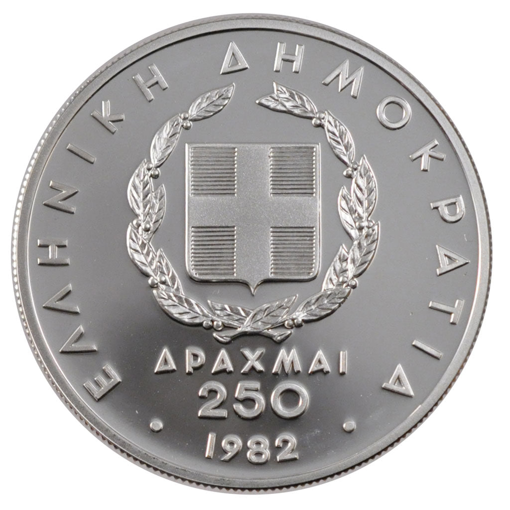 Coin, Greece, 250 Drachmai, 1982, MS(65-70), Silver, KM:138