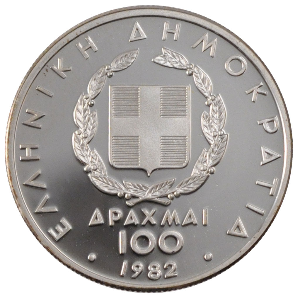 Münze, Griechenland, 100 Drachmai, 1982, STGL, Silber, KM:135