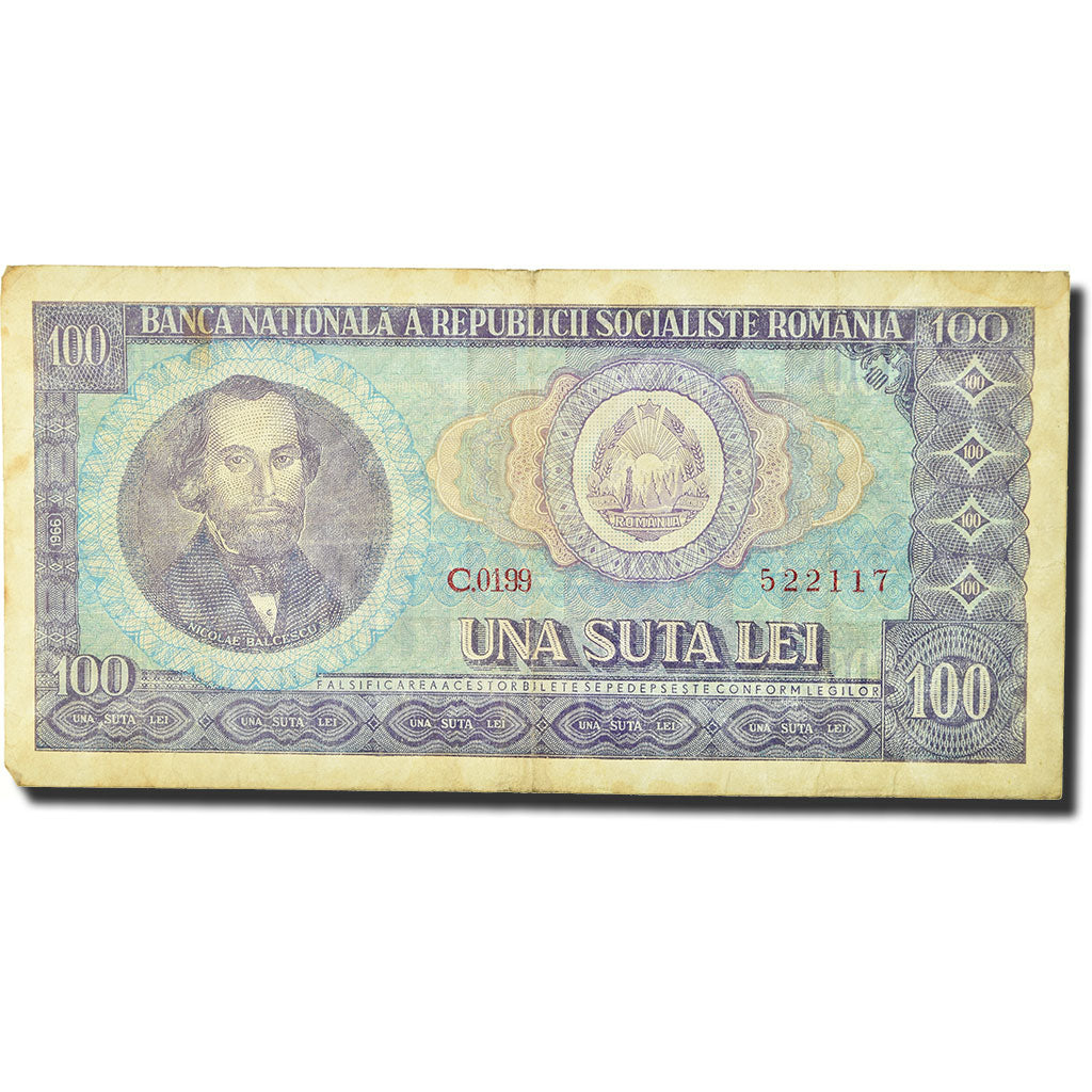 Banknote, Romania, 100 Lei, 1966, KM:97a, VF(20-25)