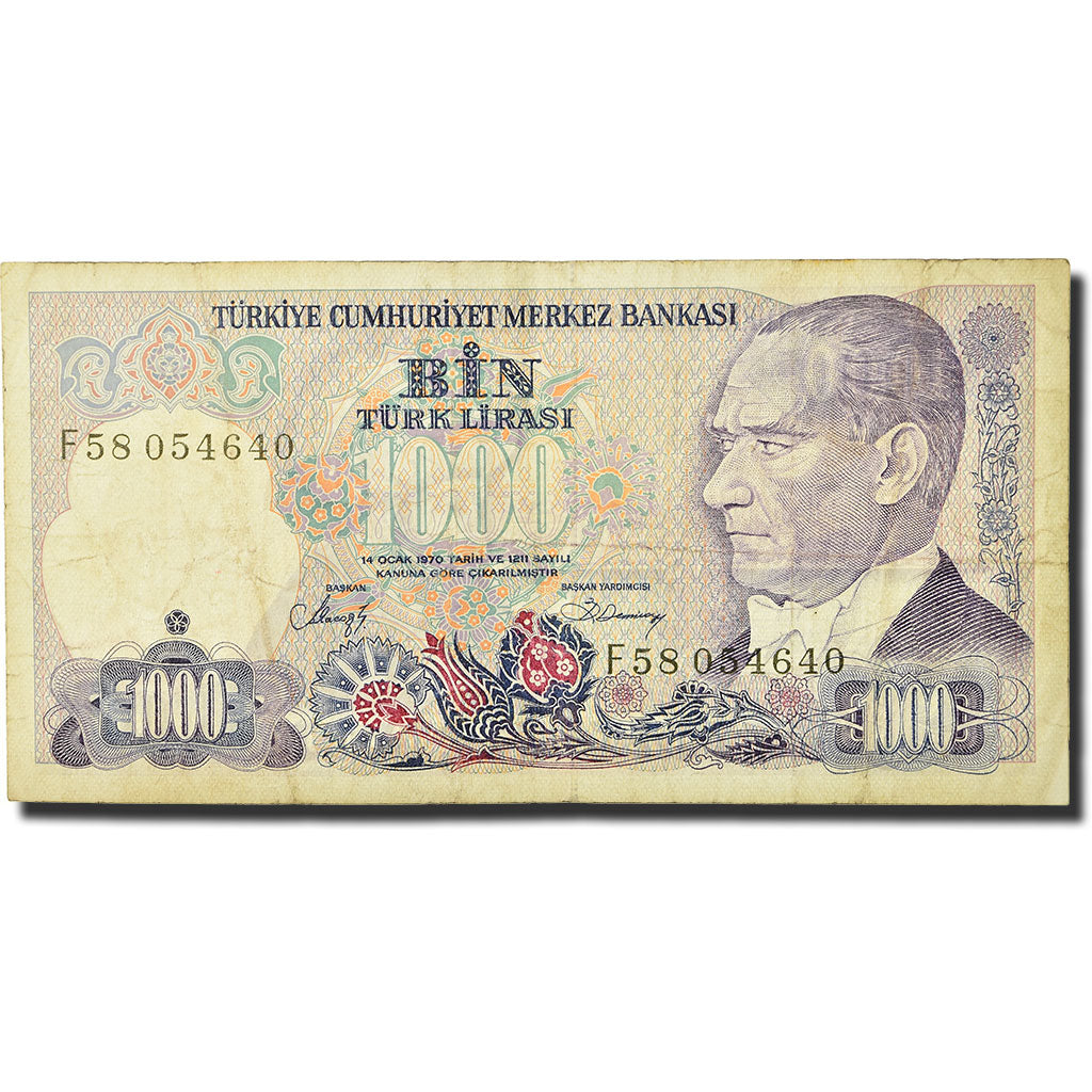 Banconote, Turchia, 1000 Lira, 1986, KM:196, B