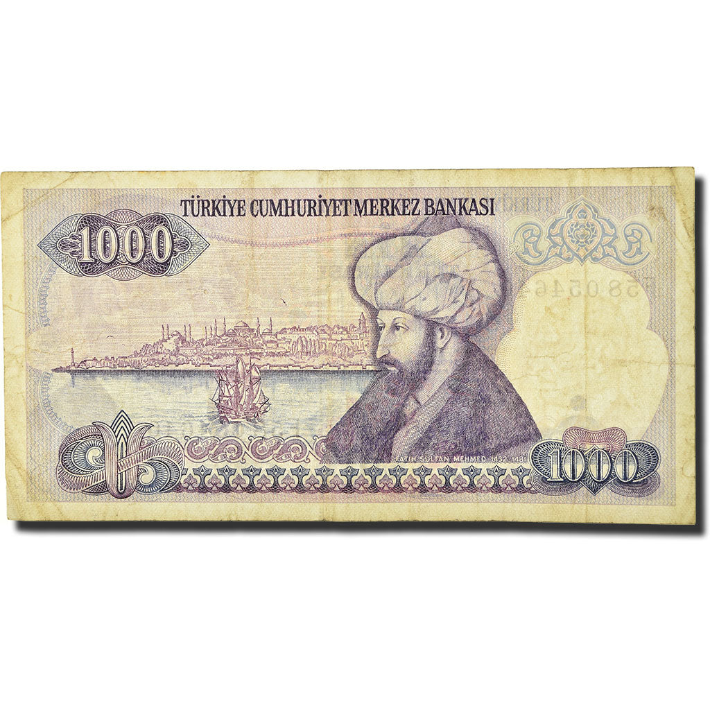 Banconote, Turchia, 1000 Lira, 1986, KM:196, B