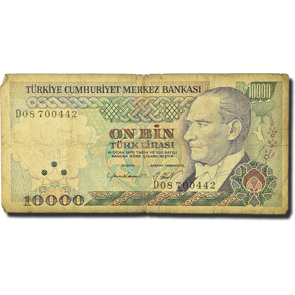 Banknot, Turcja, 10,000 Lira, 1982, KM:199, VG(8-10)