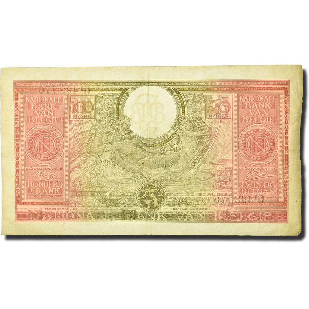 Banknote, Belgium, 100 Francs-20 Belgas, 1943, 1943-02-01, KM:123, EF(40-45)