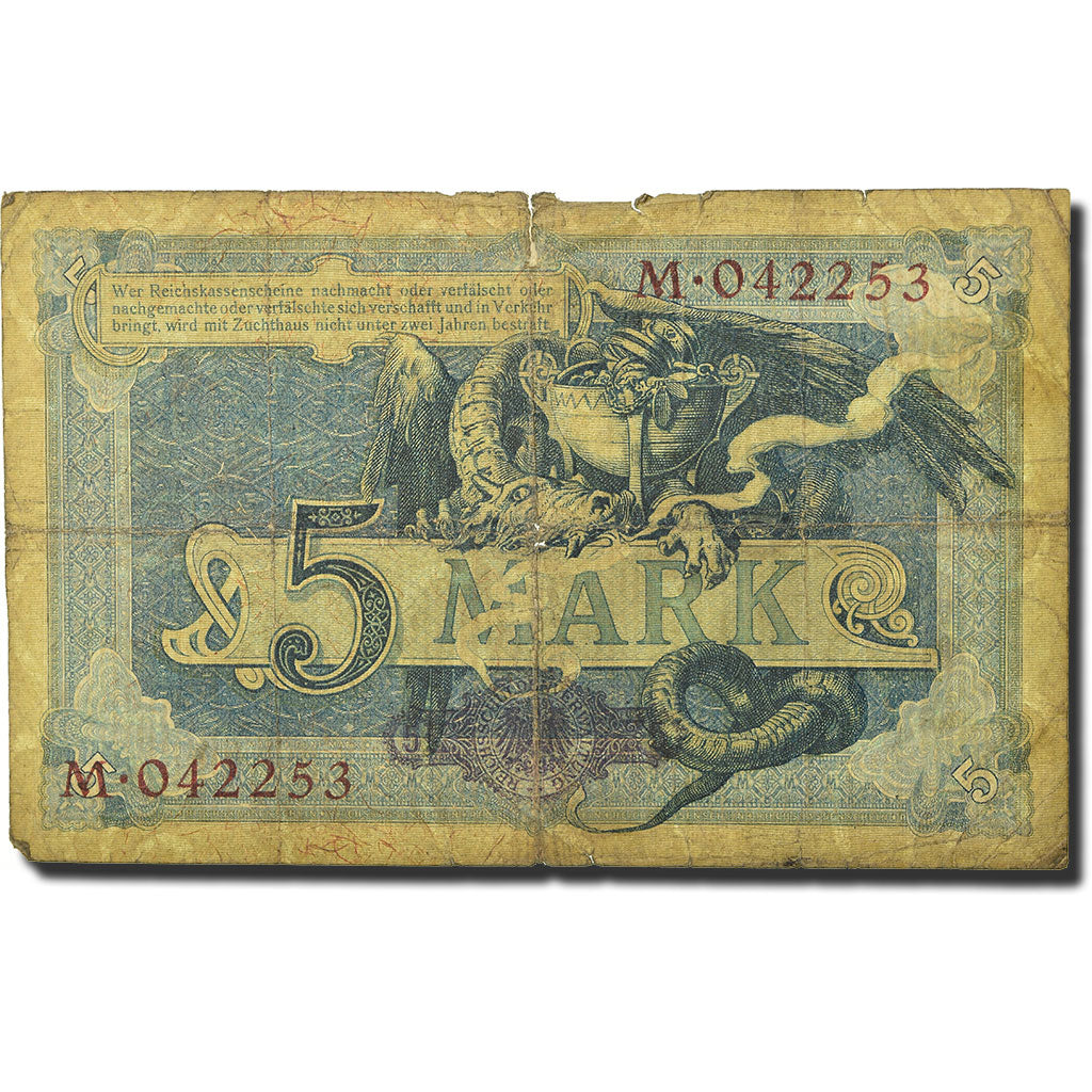 Banknote, Germany, 5 Mark, 1904, 1904-10-31, KM:8a, VG(8-10)