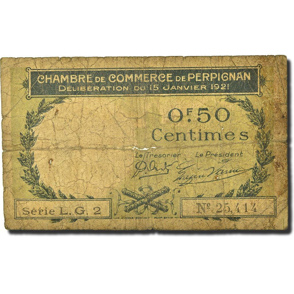 Francia, 50 Centimes, 1921, 1921-01-21, B