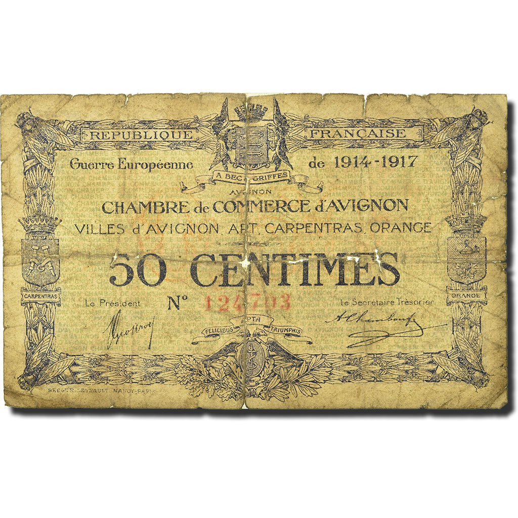 France, 50 Centimes, 1915, 1915-08-11, VG(8-10)